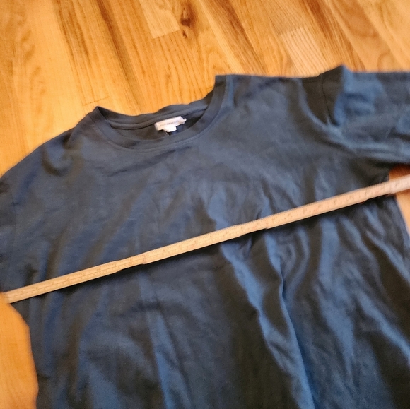 Good American Long Sleeve Tee Orion Blue Size 3/4 Crew Neck Cotton - Picture 11 of 11